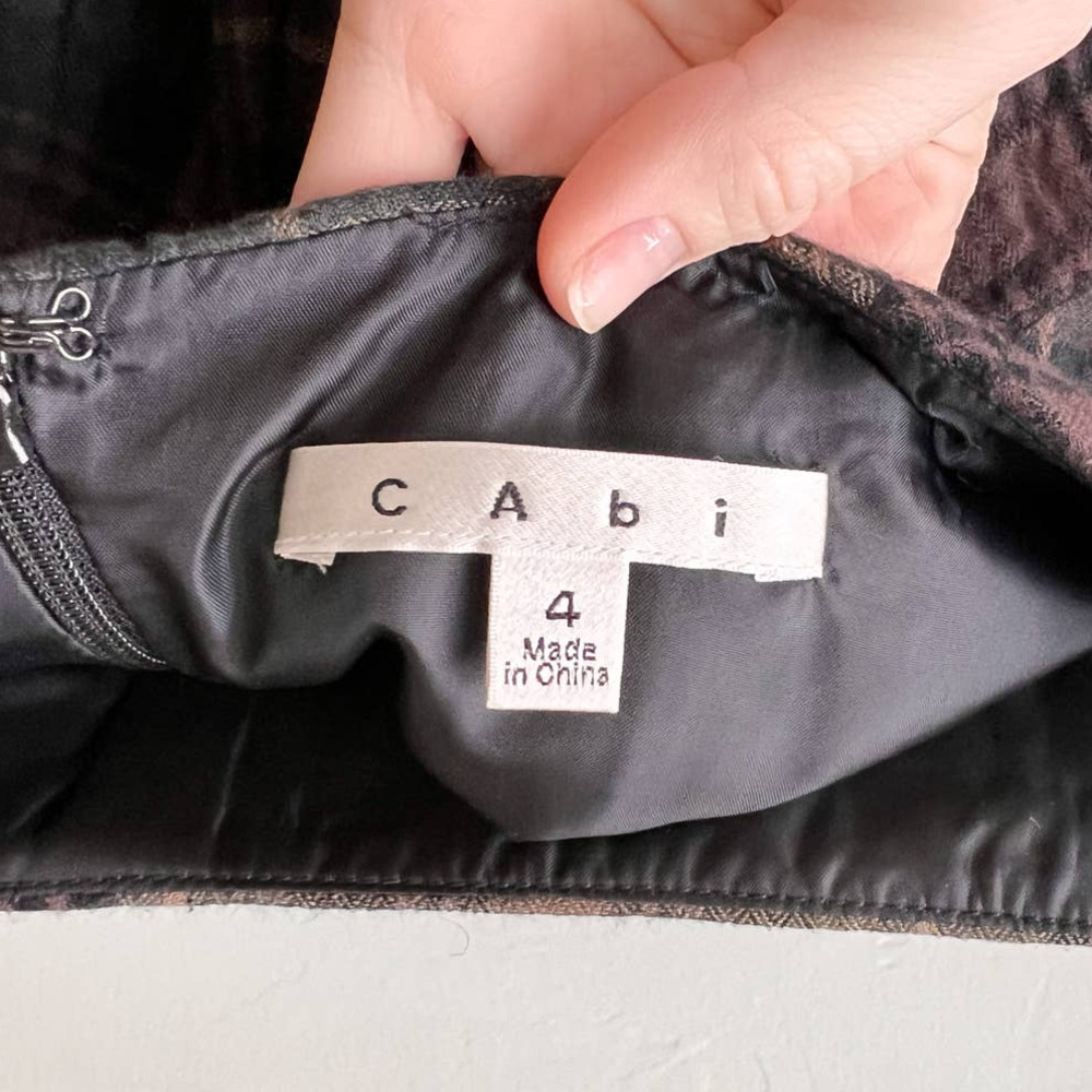 CABI Women's Vintage Brown/Black Plaid Seer Sucker Fit-n-Flare Skirt size 4 - Picture 6 of 8